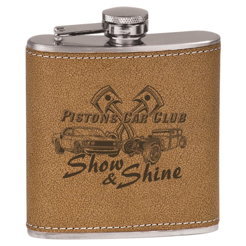 6 oz Leather Stainless Steel Flask