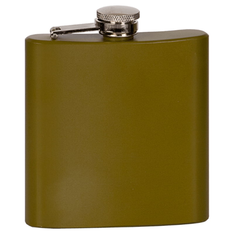 6 oz Matte Green Stainless Steel Flask