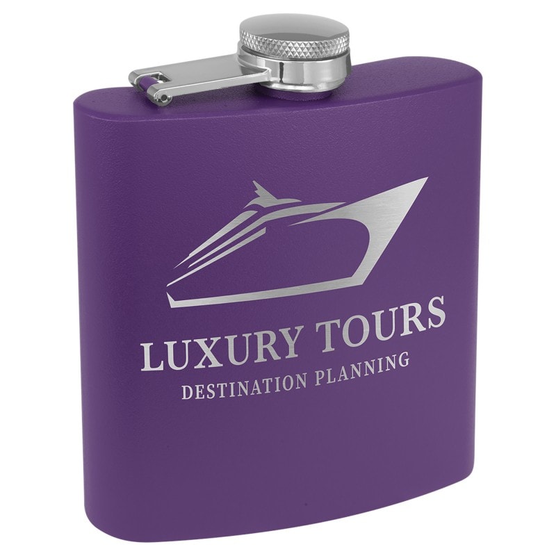6 oz Powder Coated Flask Purple