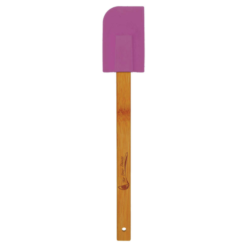 Purple Silicone Spatula with Bamboo Handle